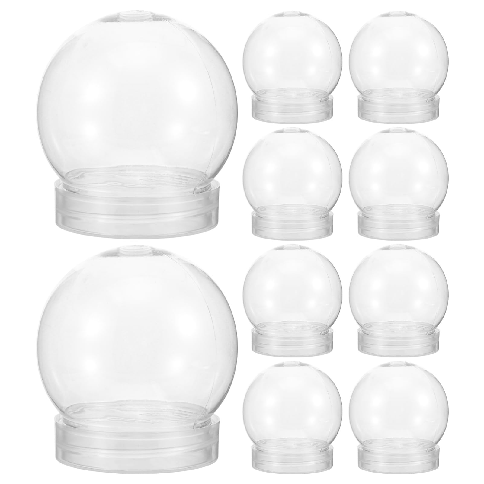 10 Pieces DIY Snow Globe, 2.7 Inch Clear PET Plastic Christmas Water Globes with Screw Off Cap for DIY Crafts Christmas Decoration