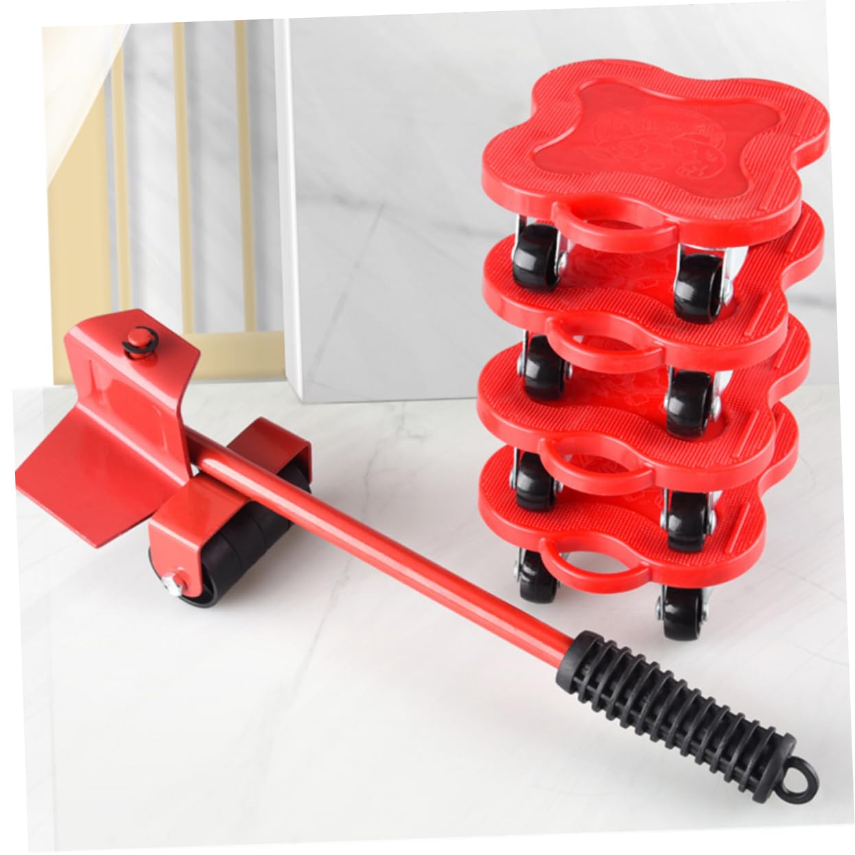OSALADI Dispositivi Di Sollevamento Per Traslochi Attrezzi Multi Funzionali Per Mobili Pesanti Traslatori Per Traslochi Domestici Rosso