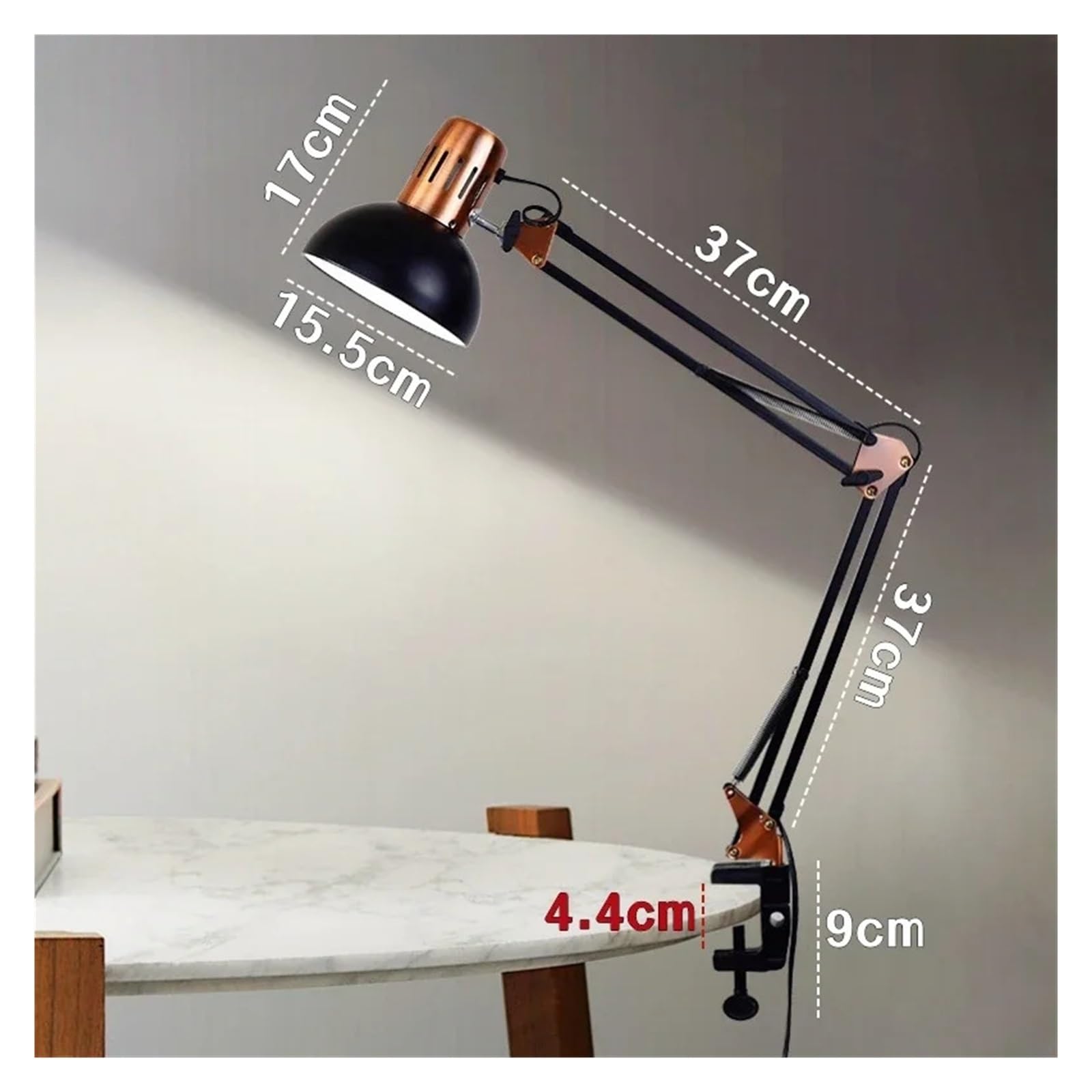 Lampada da scrivania moderna a LED con morsetto a braccio oscillante