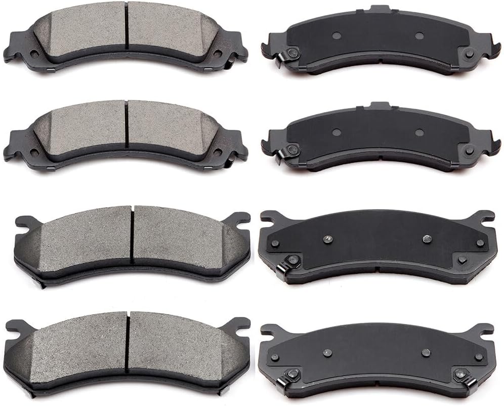 ECCPP D785-7653 D834-7707 Front Semi Metallic & Rear Ceramic Disc Brake Pad Set Fit For Cadillac Escalade 2002-2006,For Cadillac Escalade ESV 2003-2006,For Cadillac Escalade EXT 2002-2006