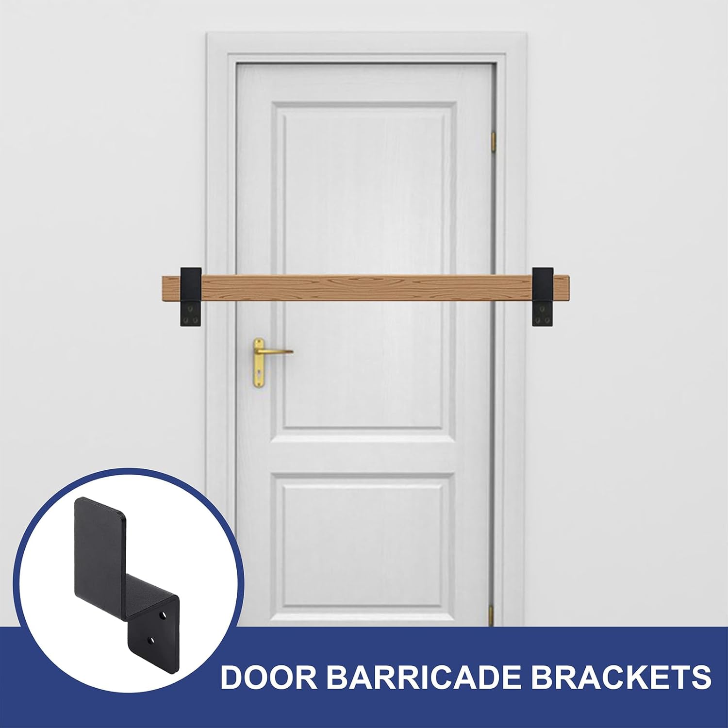 2x4 Door Barricade Brackets Z-Shape Black Security Door Lock Brackets Heavy Duty Drop Open Bar Holder Steel with Screw Fits 2x4 Lumber (2)