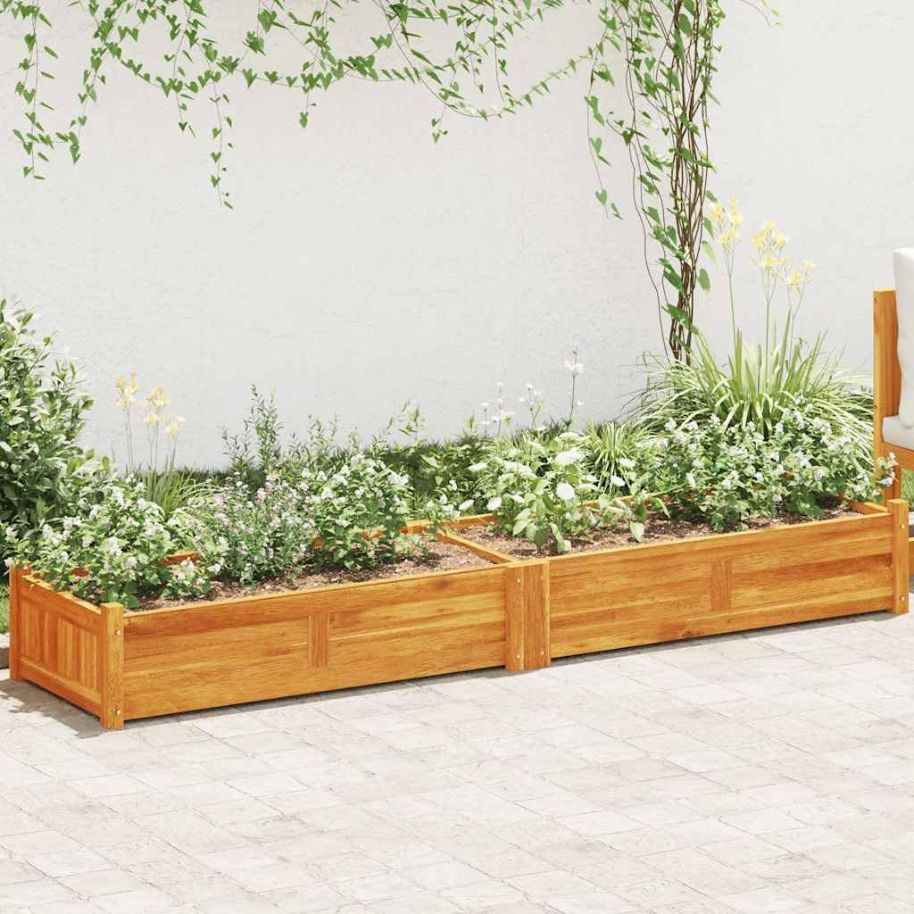 Large Acacia Wood Raised Garden Bed 78.7 x 19.7 x 9.8 in Rustic Planter Box Outdoor for Patio Balcony Deck Herb Flower Vegetables