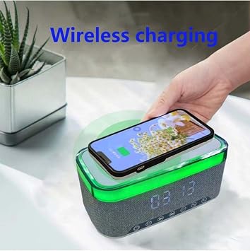 Gaman Kablosuz Bluetooth Hoparlör - Üstten Telefon Şarj Özellikli, Rgb Tasarım, Alarm & Saat Göstergeli