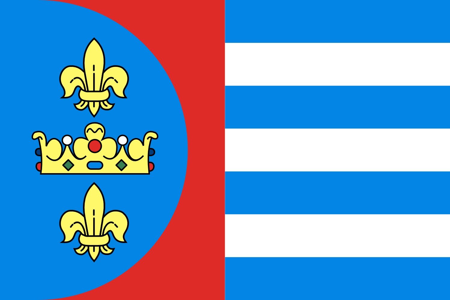 Drapeau Doksany CZ grand format pour pavoiser et célébrer la Bohême