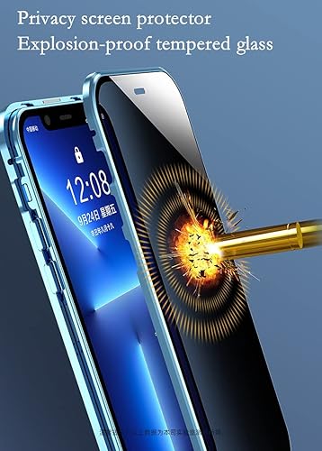 Miniatura 7 de Funda antiespía para iPhone 15 Pro Max, pantalla antiespía con bloqueo, absorción magnética, vidrio templado de doble cara, protector de lente de