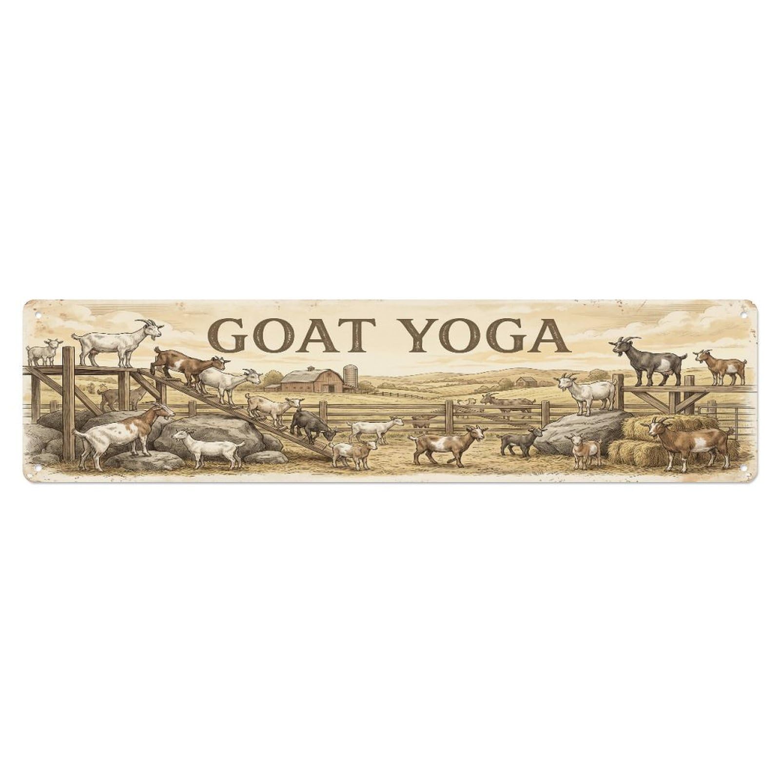 Xanthor Style Metal Tin Sign Vintage Pen Maa Goat Farmhouse Funny Goat Backyard Farm
