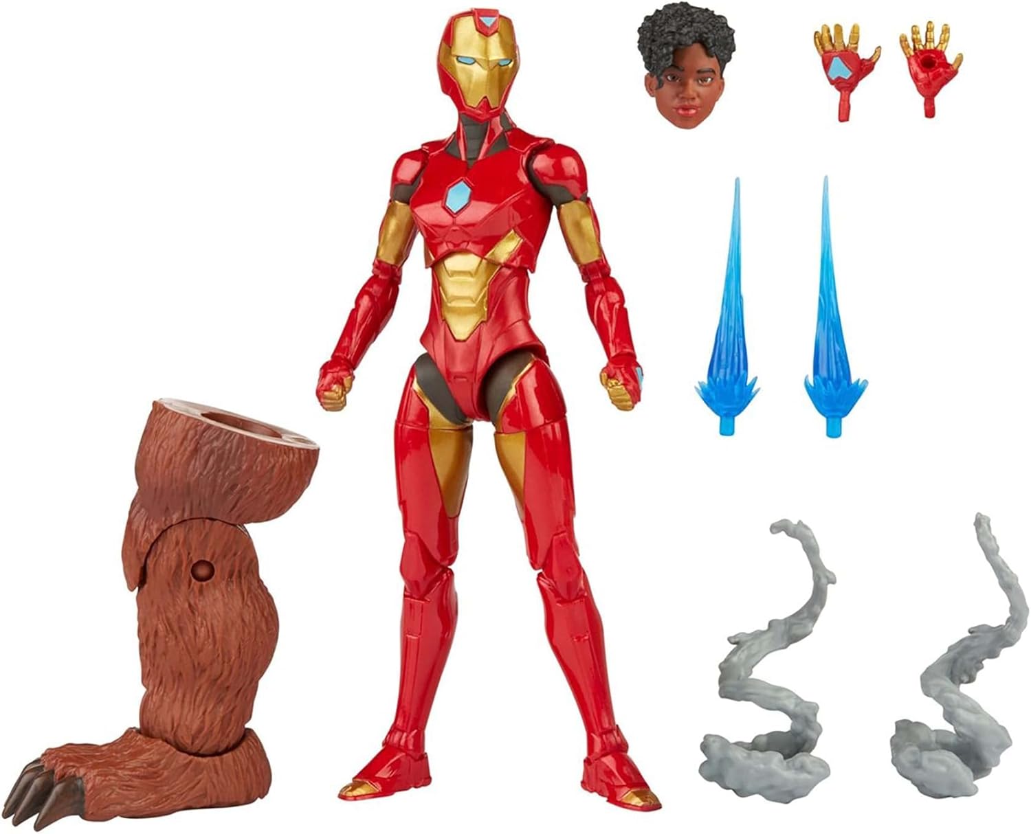 Marvel Hasbro Legends Series 6-inch Ironheart Action Figure Toy, Premium Design and Articulation, Includes 5 Accessories and 1 Build-A-Figure Part, Red,gold