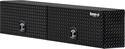 Miniatura 5 de Buyers Products 1721363 18 x 16 x 72 pulgadas caja de aluminio con banda de rodadura de diamante negro brillante con puertas abatibles