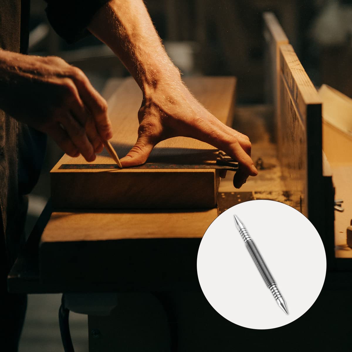 Dual Head Nail Setters, Spring Nail Setter Punch Hammerless Nail Door Hinge Pin Removal Tool 1/32", 1/16" - Image 3