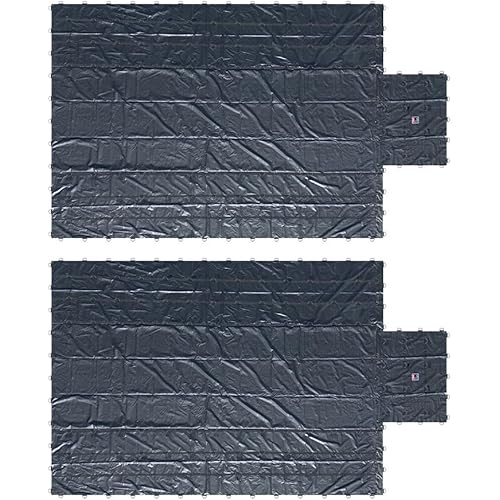 Mytee Products 2 Pack Lightweight 15 Ounce Black Lumber Tarp 20 FT x 27 FT with D-Rings & 6' Drop for Flatbed Truck Trailer - Superlight & Waterproof Vinyl Tarp for Flatbed Cargo Protection