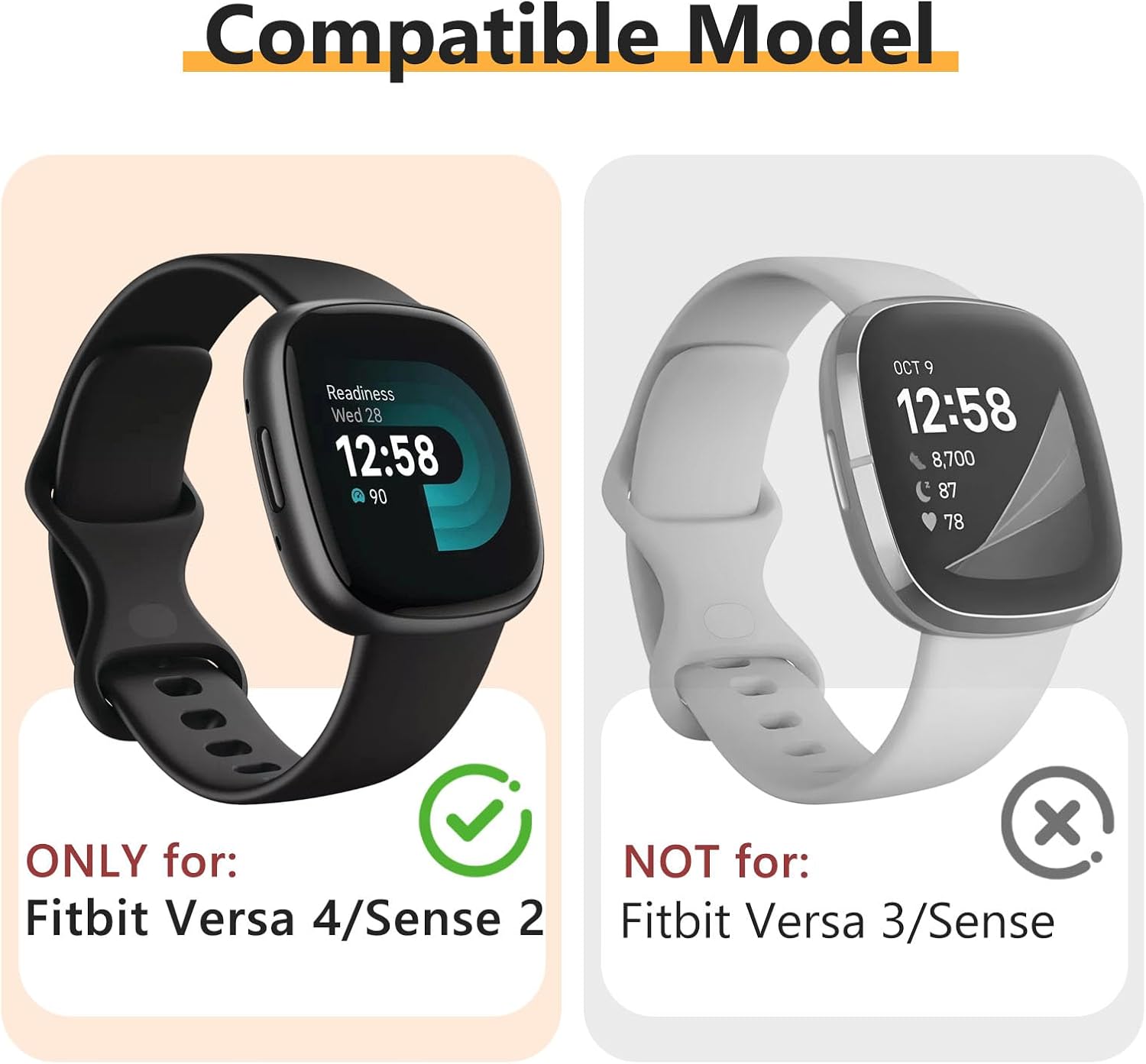 4 Pack Soft TPU Screen Protector Case for Fitbit Versa 4/Sense 2 image 2