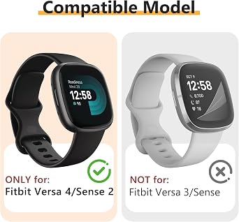 4 Pack Compatible for Fitbit Versa 4/Sense 2 Screen Protector Case, Soft TPU Bumper Full Coverage Protective Accessories