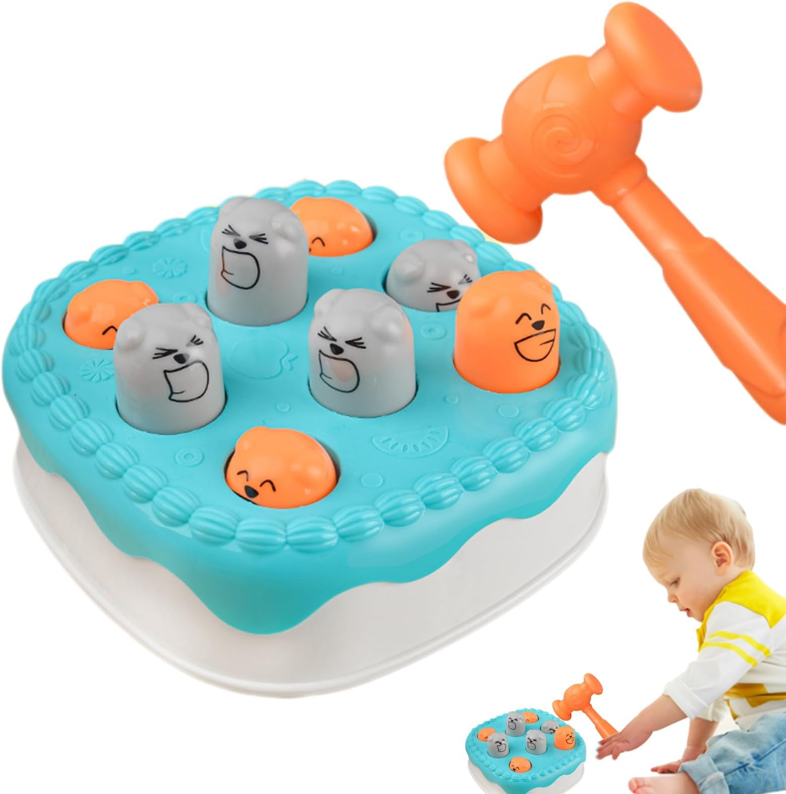 Whacck A Mole Game – 5 Inch PP | Arcaade Pounding Bench Coin Game | Interactive Educational Toy | Fun Educational Hit Games For Enhances Hand Eye Coordination And Reaction Skills