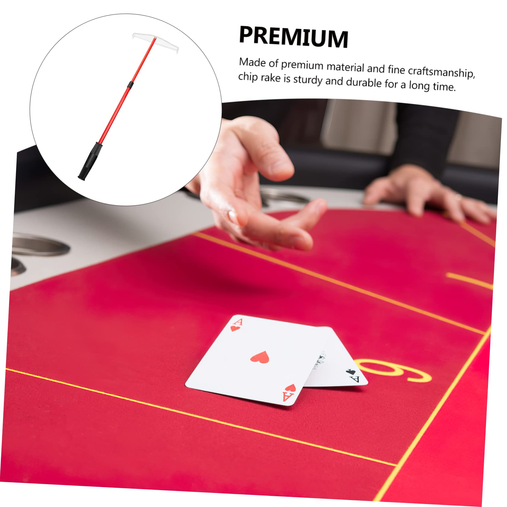 ifundom Poker Chips Rake Collector Telescopic Rod Dice Chips Rake Practical Poker Rake for Chips Collecting