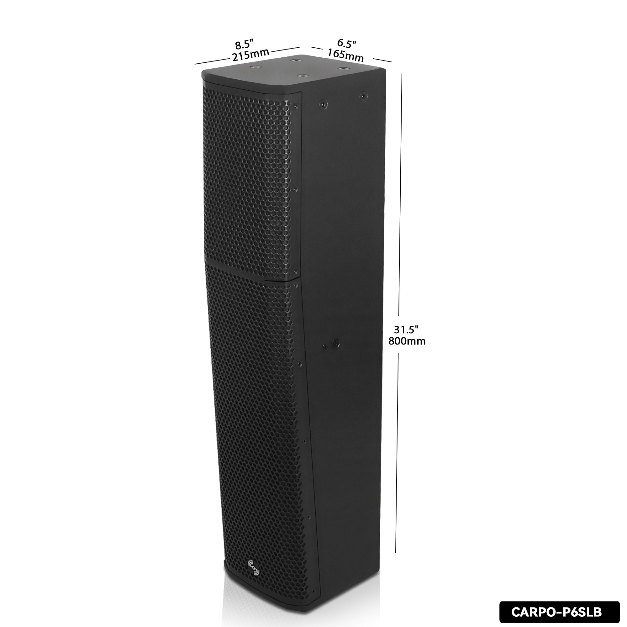 Sound Town Altavoz pasivo de alta potencia de 900 W de línea de columna inclinada, woofers de 4 x 5 pulgadas, controladores HF duales, madera contrachapada de abedul, cobertura vertical asimétrica