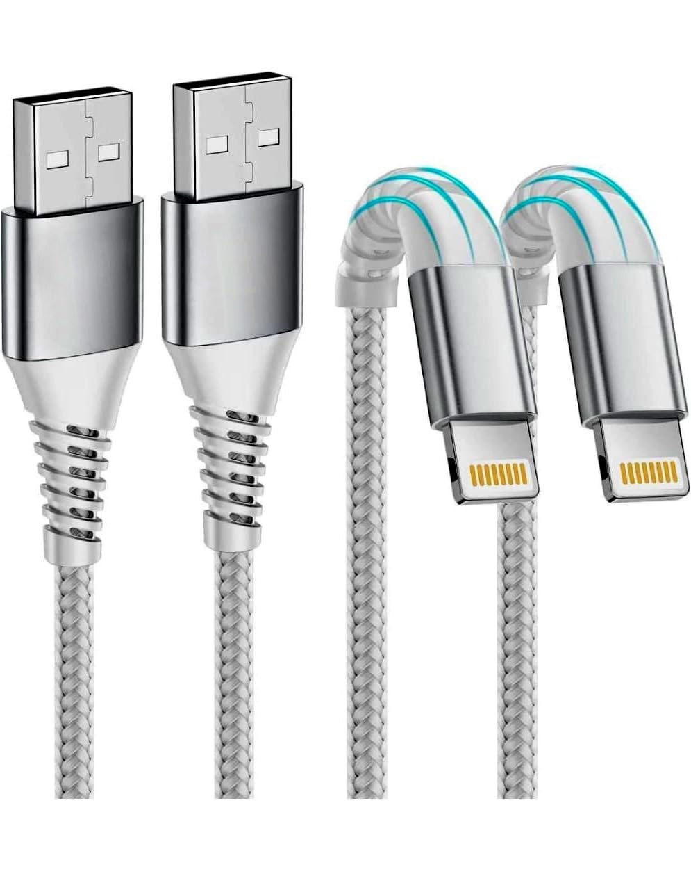 Usb lightning cable 1M (Pack of 2) Iphone Fast charging cable (MFI Certified) Compatible for iphone 11 Pro Max,12 Pro Max,13 Pro Max,14 Pro Max,6s,7,8 Pro Max,Mini, Xs,XR,X. (White)