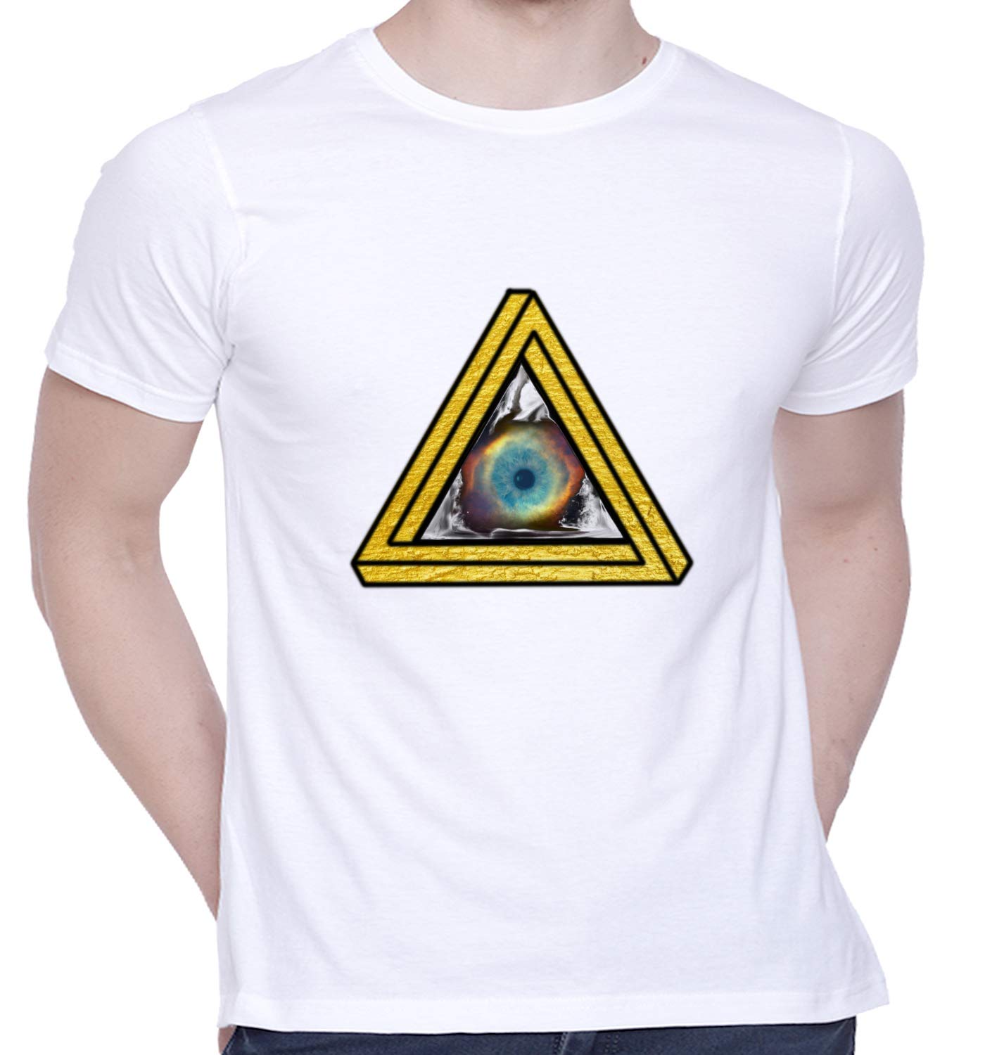 Graphic Printed T-Shirt for Unisex Gods Eye Tshirt | Casual Half Sleeve Round Neck T-Shirt | 100% Cotton | D00544-1-image-7