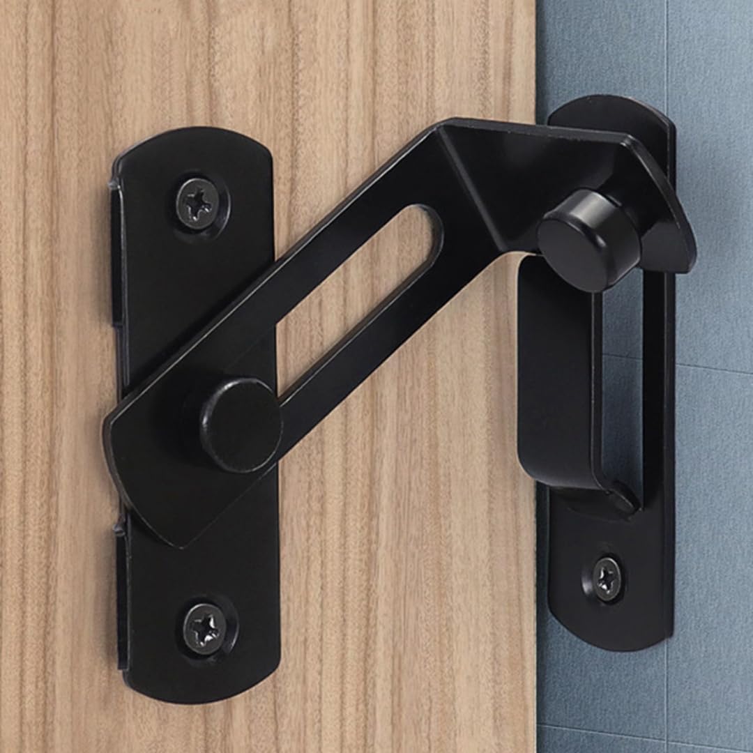 10pcs/Set Barn Door Latches, 90 Degree Bark Door Latch, Sliding Barn Door Latch Lock, Barn Door Locks and Latches Black, Flip Latch Door Lock for Sliding Barn Door