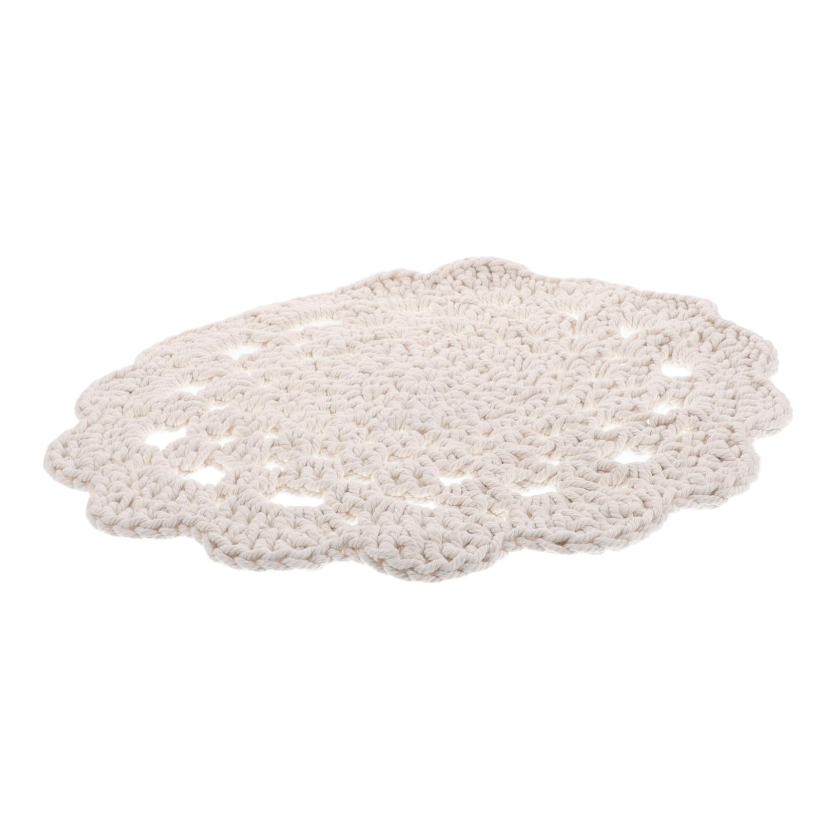 Napperons ronds coton blanc pour vos repas de fête et dîners