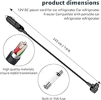 Vista 3 de Cable de alimentación de CC compatible con alpicool, Bodega, euhomy, bougeRV, ARB, ICECO, Setpower, JoyTutus para la mayoría de refrigeradores