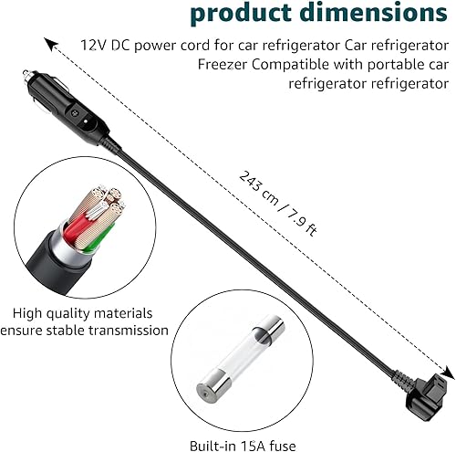 Miniatura 3 de Cable de alimentación de CC compatible con alpicool, Bodega, euhomy, bougeRV, ARB, ICECO, Setpower, JoyTutus para la mayoría de refrigeradores de
