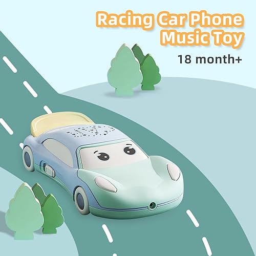 Miniatura 2 de Juguete de teléfono para bebé con mini proyector de luz musical, 4 modos de aprendizaje para niños pequeños, juguetes calmantes para automóvil,