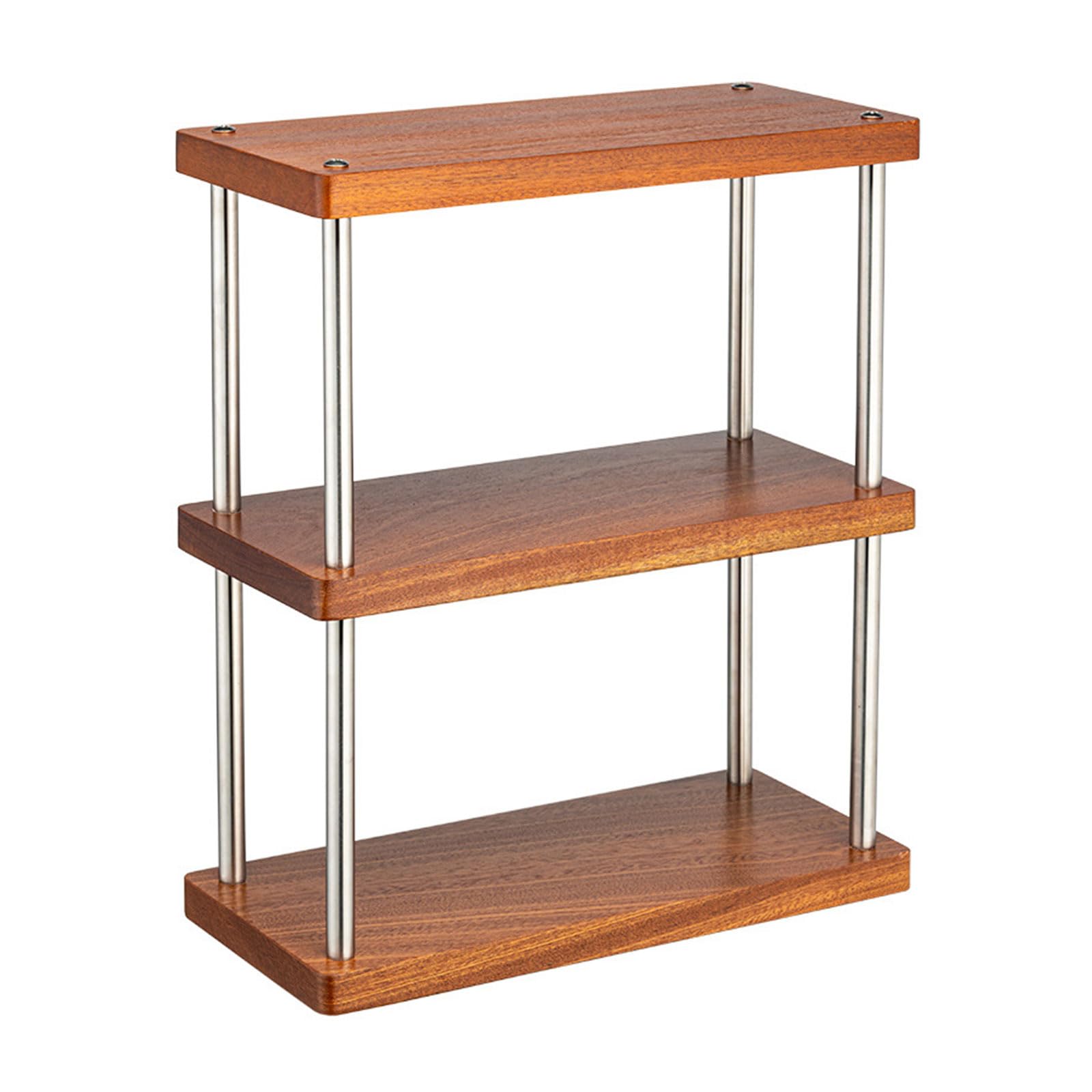 Nucelit Wood Multilayer Storage Rack Stylish 3 Tiers Coffee Cup Organizers for Living Room Table Elegant Scale Cup Holder Elegant Display Shelf