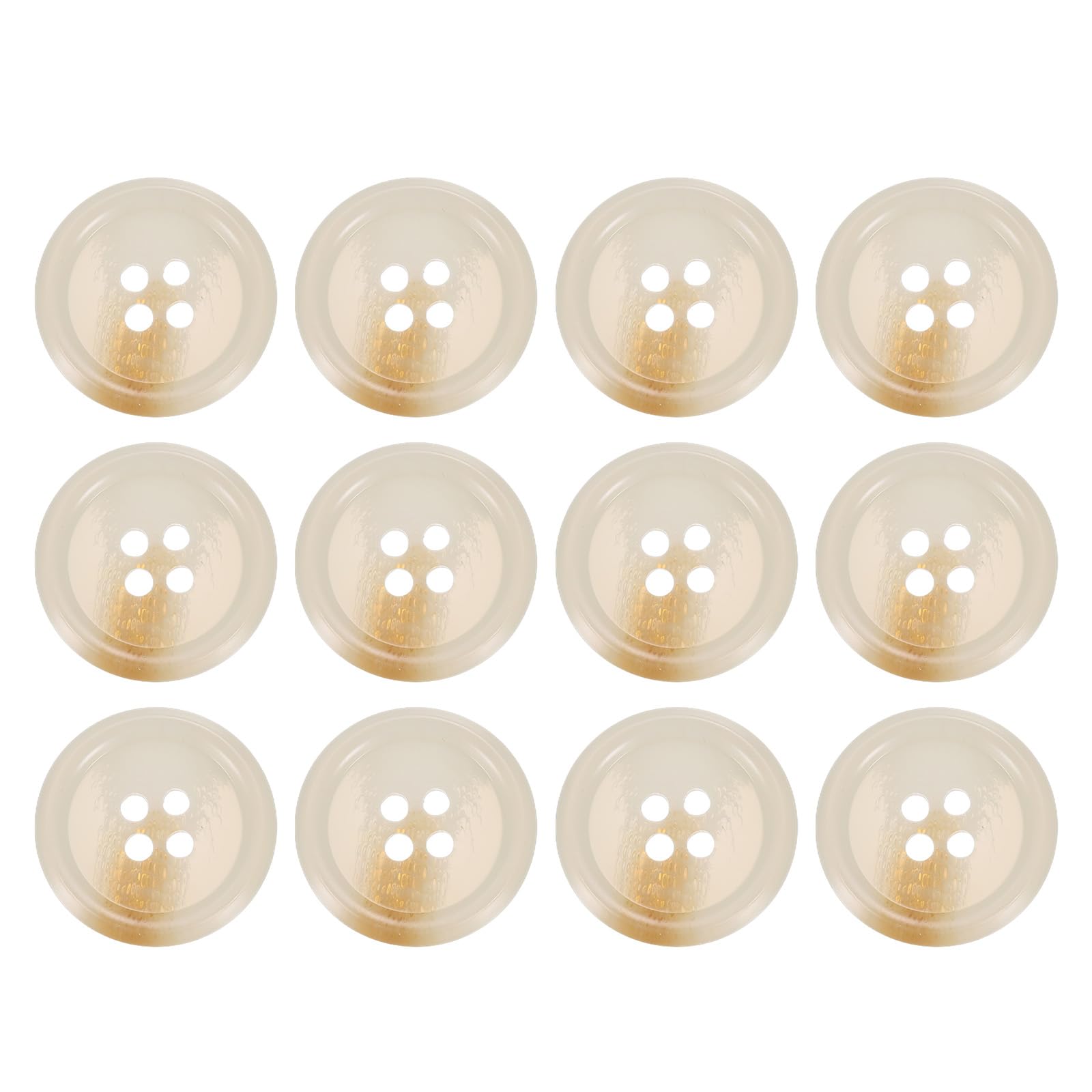 sourcing map 12pcs Resin Sewing Button, 20mm 3/4-Inch 4 Holes Round Buttons for Coat, Men's Suit, Clothes Garment, Khaki