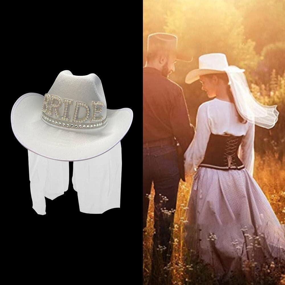 Cappello Da Cowboy Sposa Boland - Con Paillettes E Scritta 'Bride', Per Addio Al Nubilato E Feste - Foto 3