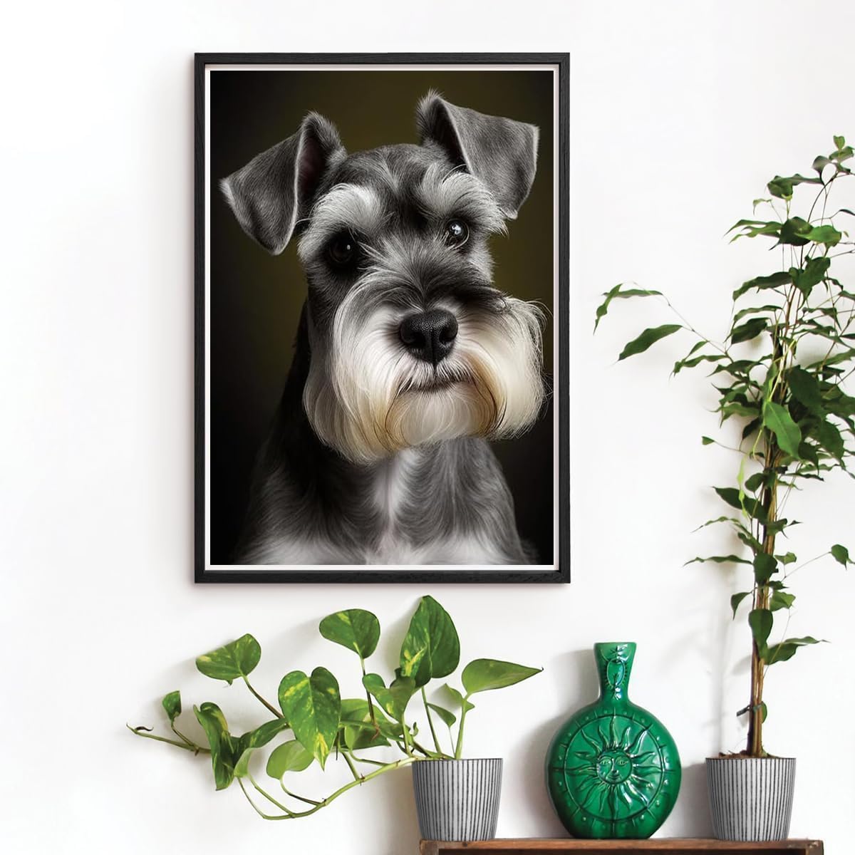 UPABLUNSO Diamond Painting Kits for Adults, Schnauzer Pattern DIY 5D Full Drill Diamond Art Suitable for Home Leisure and Wall Decoration 12x16 Inch