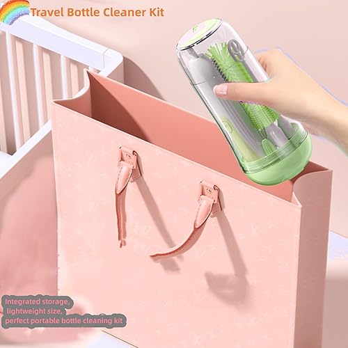 Miniatura 7 de Winforhour Juego de cepillos eléctricos de viaje para biberones con limpiador eléctrico de botellas y cepillo de botella de agua y cepillo para