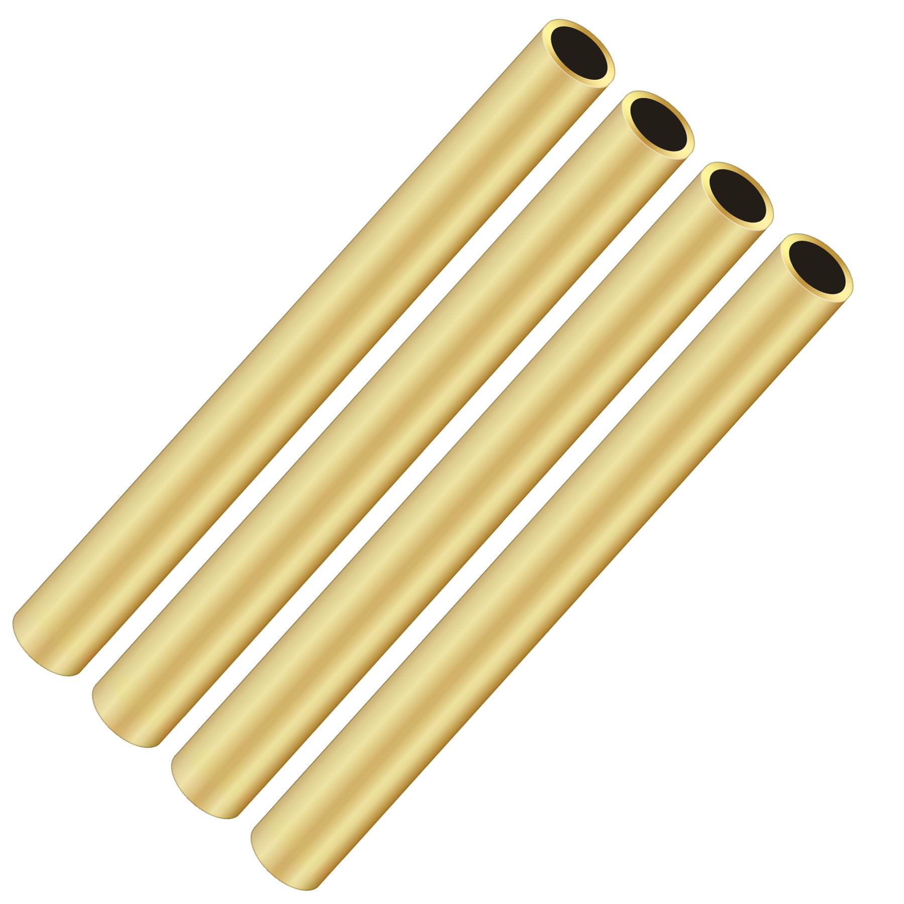Imeistek Brass Tube,9Mm Od X 1Mm Wall Thickness 200Mm Length Round Brass Tubes For Diy Crafts (4Pcs)