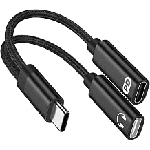 USB C Splitter Adapter for Google Pixel 10 Pro Fold/10 Pro XL/9/8,2 in1 Type USBC Audio Headphone Adapter with PD 60W Fast Charging Dongle Cable for Samsung Galaxy S26/S26 Ultra/S26+ S25 Ultra S24 A17