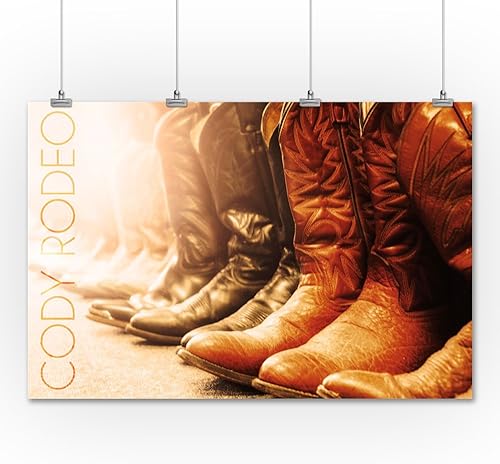 Miniatura 2 de Wyoming Codeo Rodeo Botas de vaquero 36 x 54 pulgadas impresión de galería Giclée para decoración de pared póster de viaje