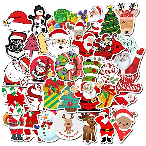 Gift Stickers for Water Bottles 50 Pack Christmas,Waterproof Vinyl Stickers for Teens, Boys Girls Perfect for Laptop, Luggage, Skateboard, Motorcycle, Bicycle Decal Graffiti Patches (Christmas)