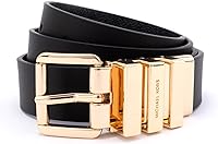 Michael Kors Women's 1 Inch Reversible Leather Belt - Premium Versatile Accessory for Casual & Dressy Outfits