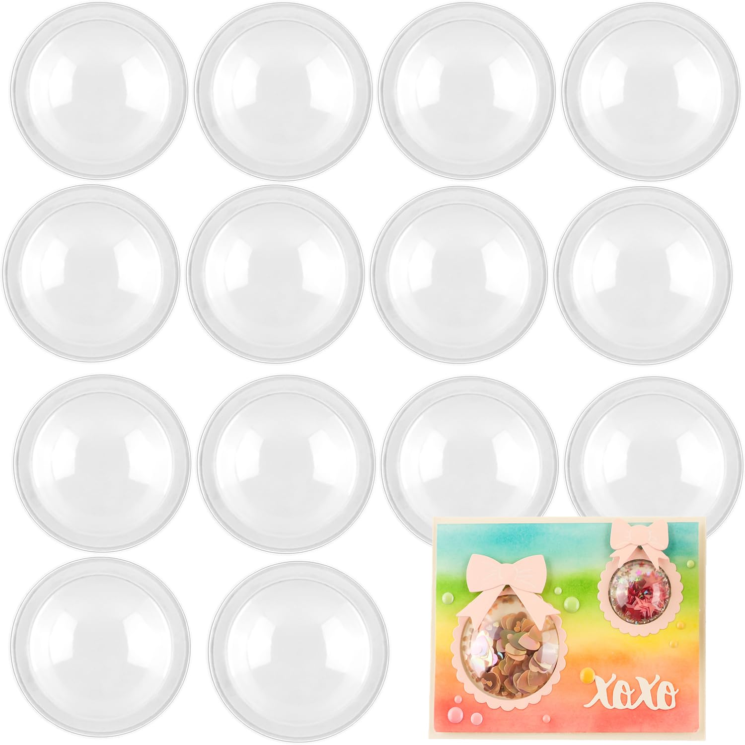 BAOFALI 20PCS 2" 3D Dimensional Shaker Domes for Adding Dimensions to Shaker Cards Pllastic Puffy Shaker Window Covers for Shaker Card Making Handmade Crafts Clear Pouch Cover Scrapbooking Tool