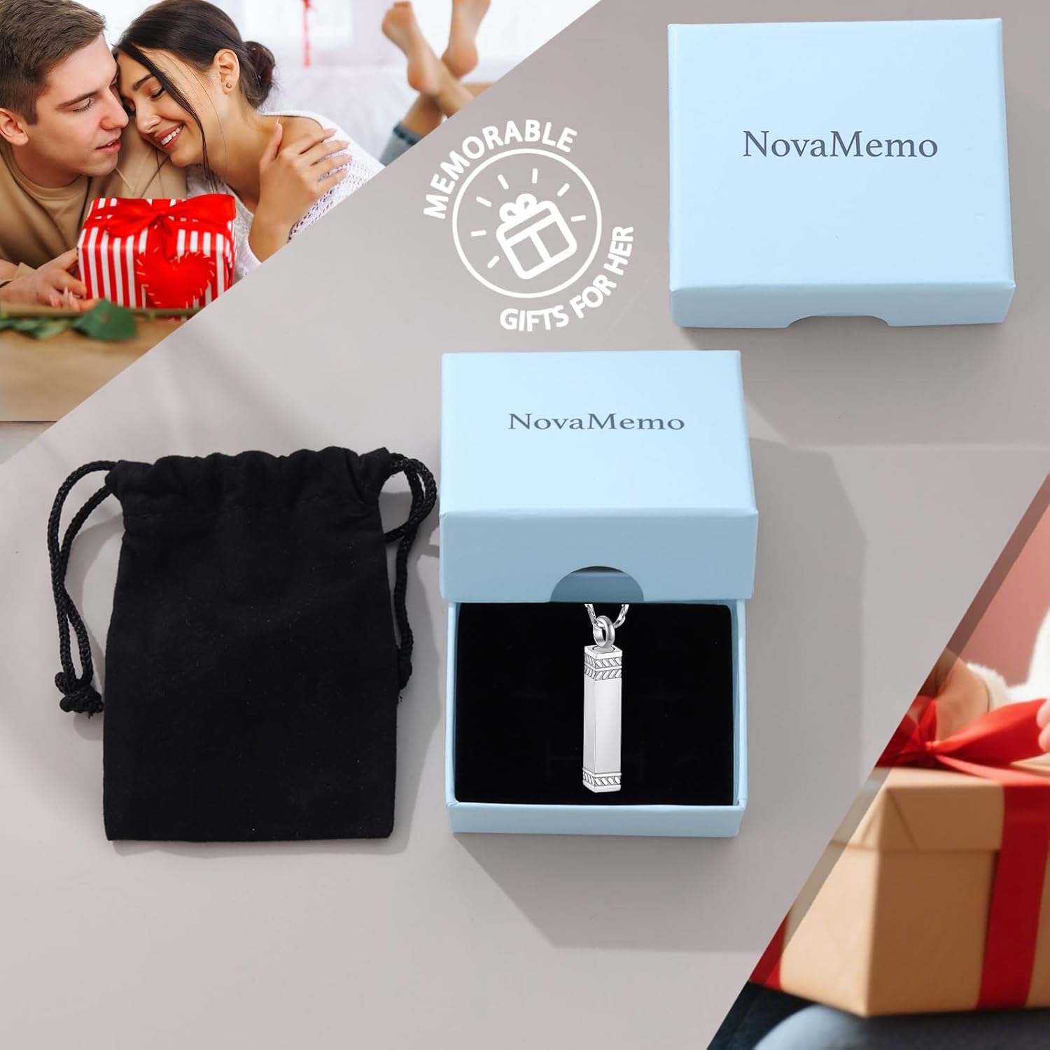 Urn Necklace for Men Women Cube Bar Cremation Jewelry for Ashes Keepsake Ashes Necklace Pendent with Keepsake Urn Memorial Ash Jewelry - Image 7