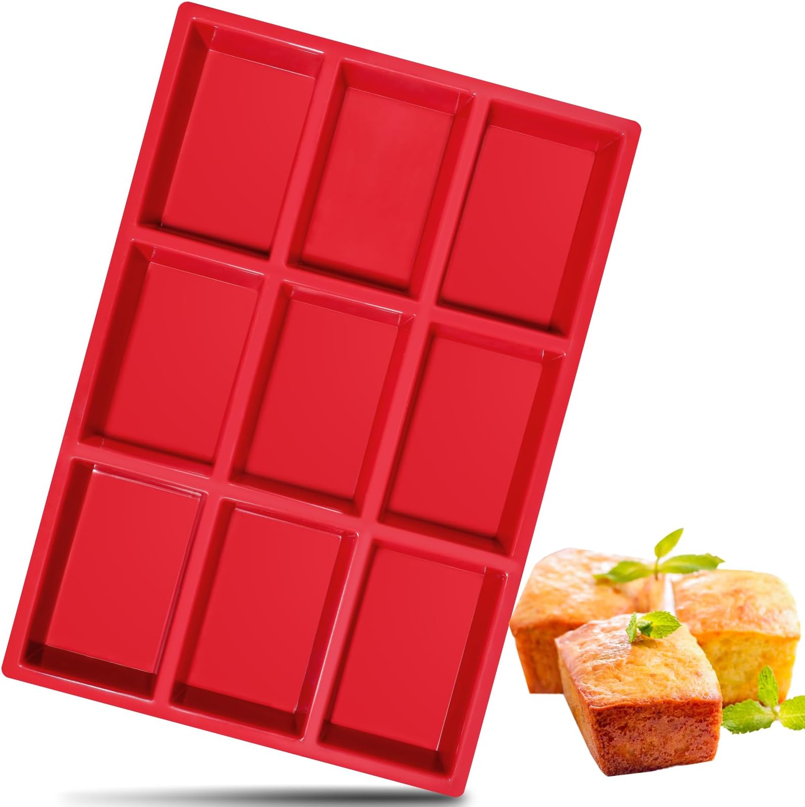 Webake Mini Loaf Pan Silicone Baking Mold for Mini Loaf Cake and Bread, Meatloaf, Cornbread, Brownie, Muffin, Rectangle Soap Bar, Resin Epoxy Casting