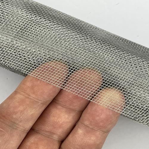 20 Mesh 304 Stainless Steel Mesh Roll, 39.4"x118.1" 0.19mm Thin Wire Grid, Rustproof Woven Metal Screen for Food Filtering, Seed Cleaning, Garden Pest Barrier &amp; DIY Crafts