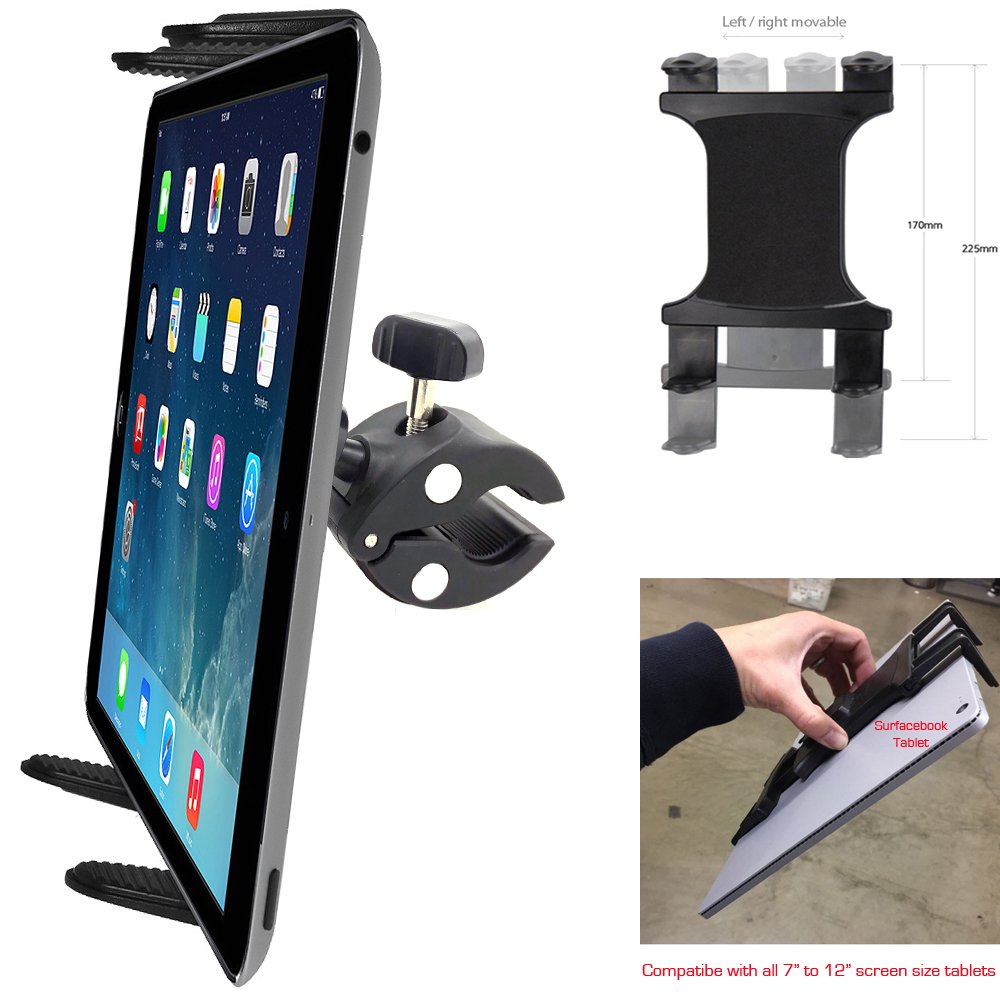 ChargerCity ChargerCity XT Boat Helm Tablet Mount with Universal Tablet Cradle Holder for Apple iPad Pro, iPad Air, iPad Mini, Samsung Galaxy Tab S, Surface Pro Book & all other 7"-12" screen tablets