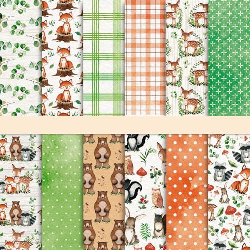 Papier scrapbooking forêt d'animaux 30x30 pour vos albums photos d'été
