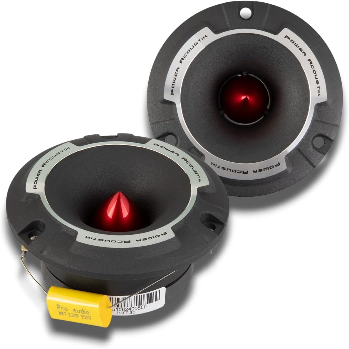 Power Acoustik PRT-30 – 3.75" Aluminum Diaphragm Super Bullet Tweeters | High Power Pro Audio Pair | 350W Peak, Loud High-Frequency Car Tweeter Speakers for Car Audio (Pair)