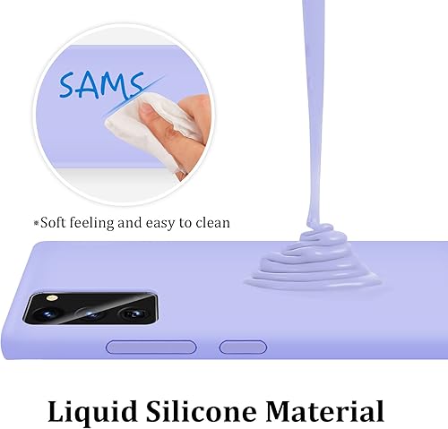 Miniatura 2 de NUIMADL - Funda para Samsung Note 20, silicona líquida, fina y suave, funda a prueba de golpes, resistente a caídas y arañazos (morado)