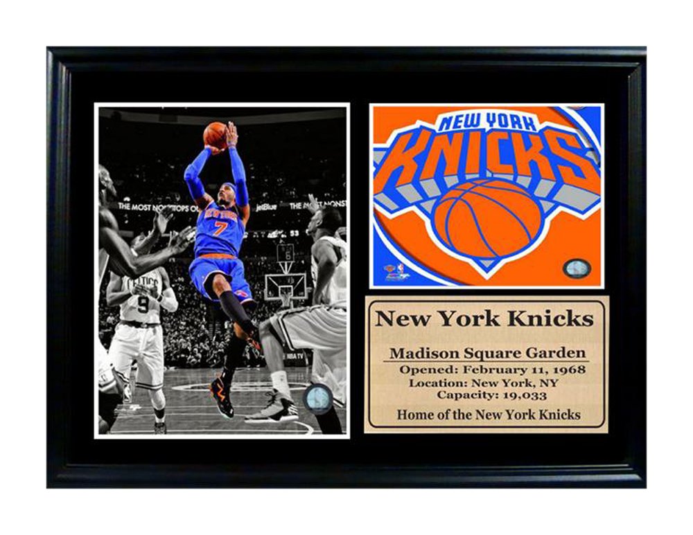 Encore Select 127-04 NBA New York Knicks Carmelo Anthony Photo Stat Frame with Two Images and Plaque, 12-Inch by 18-Inch