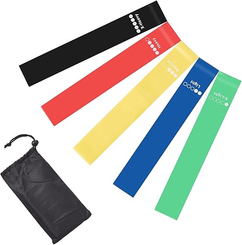 Miniatura 2 de Juego de 5 bandas de ejercicio de resistencia con guía de instrucciones y bolsa de transporte para entrenamiento, terapia física, principiantes de
