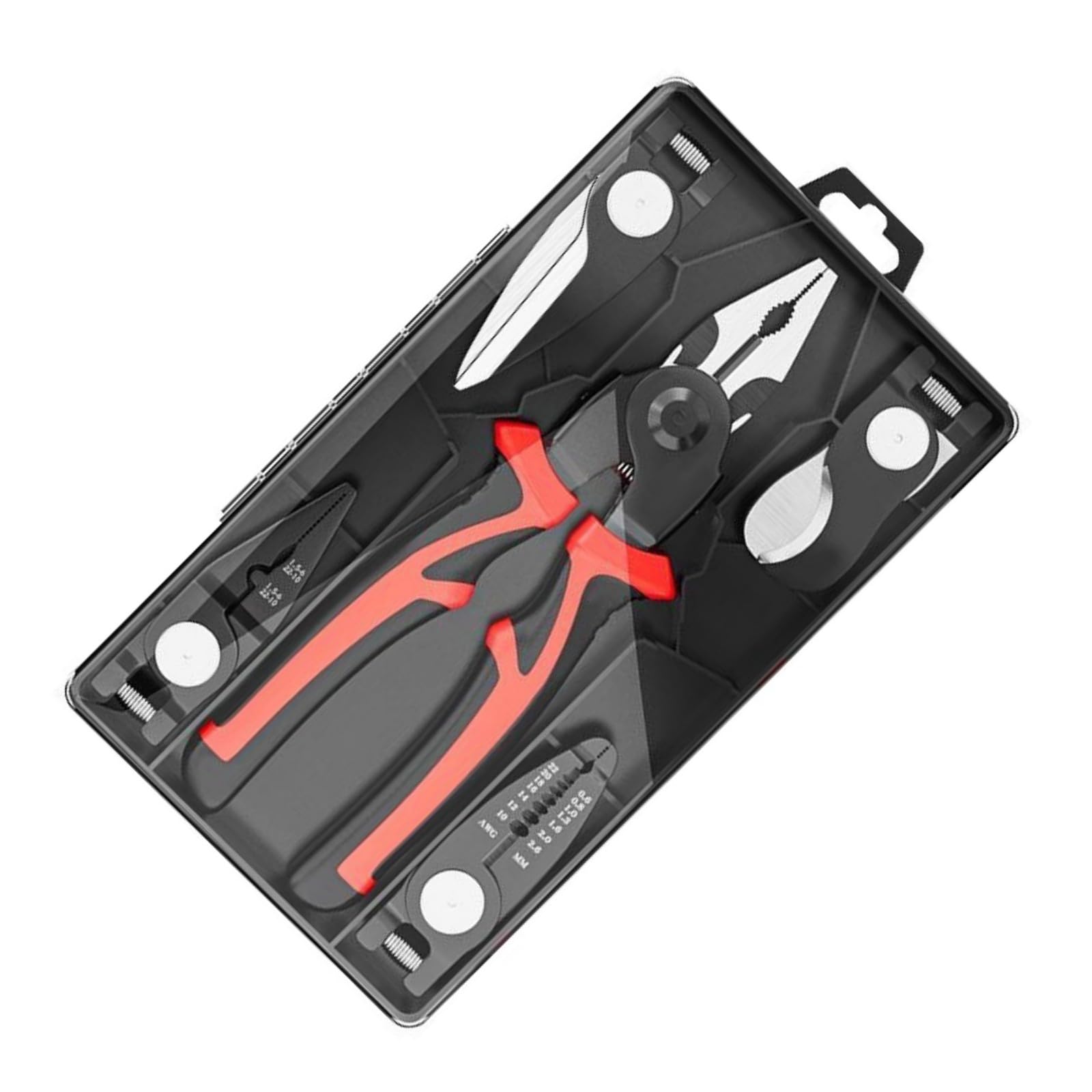 Multifunctional 5 Interchangeable Head Pliers for Wire Stripping Crimping Cutting with Ergonomic Grip and Replaceable Head Wire Stripping Tool