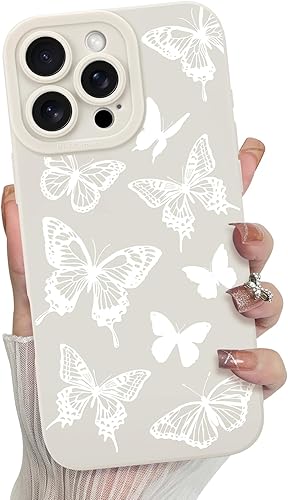 Miniatura 46 de MZELQ Funda para iPhone 14 Pro Max, diseño de ondas de silicona con ondas lindas, protección de cámara, funda delgada suave para teléfono - Blanco