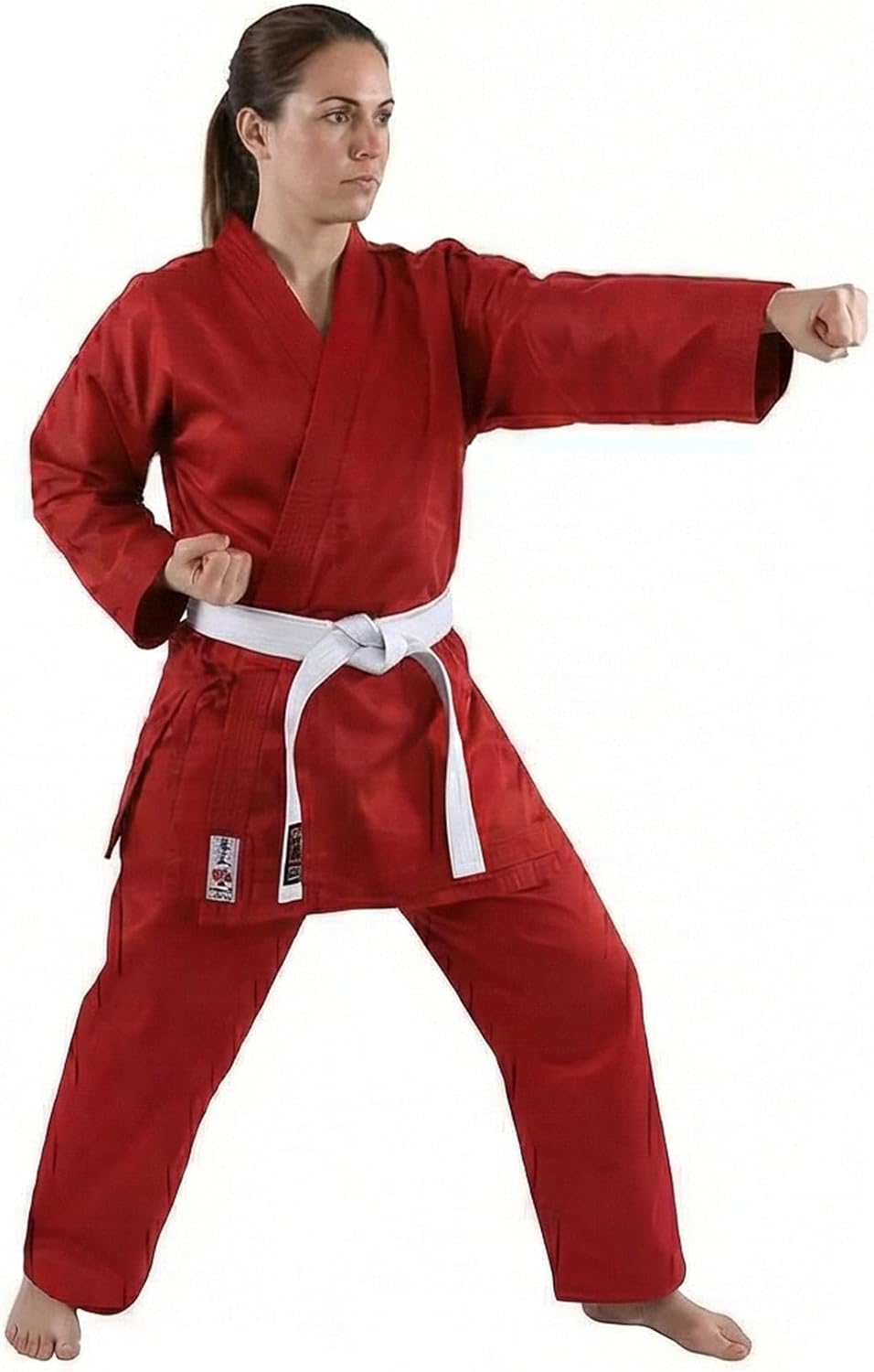 Kihon Red Karate Gi Uniform – Lightweight Beginner Gi for Training – Durable WKF-Style Karate Suit with Belt