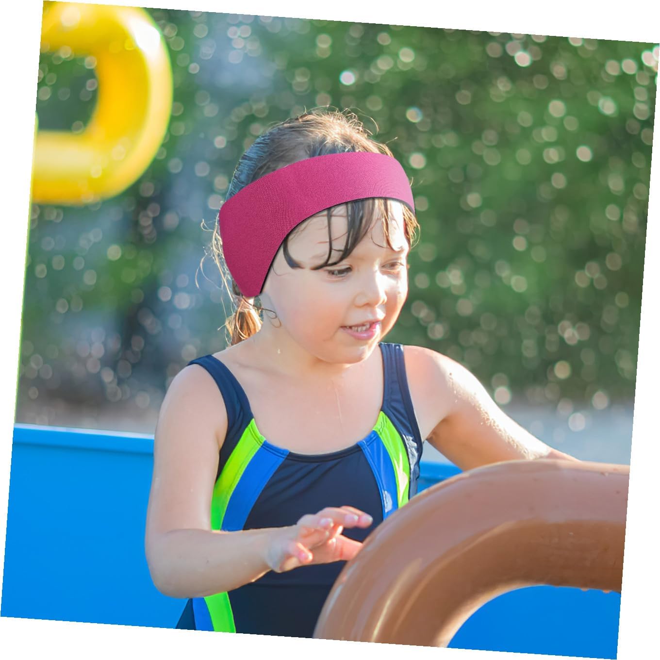Sosoport 8pcs Elastic Swim Headband for Boy Girl Swimming Ear Protection Bands Sports Hair Bands for Toddlers Boys and Girls